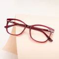 Kimberly - Oval Red Glasses for Women