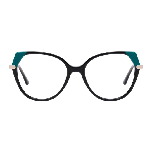 Tanya - Geometric Green Glasses for Women