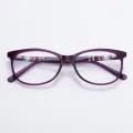 Blanca - Oval Purple Glasses for Women