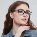 Dasha - Oval Blue Glasses for Women