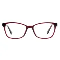 Shaquan - Rectangle Red Glasses for Men & Women