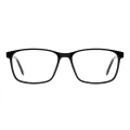 Maddie - Rectangle Black Glasses for Men & Women
