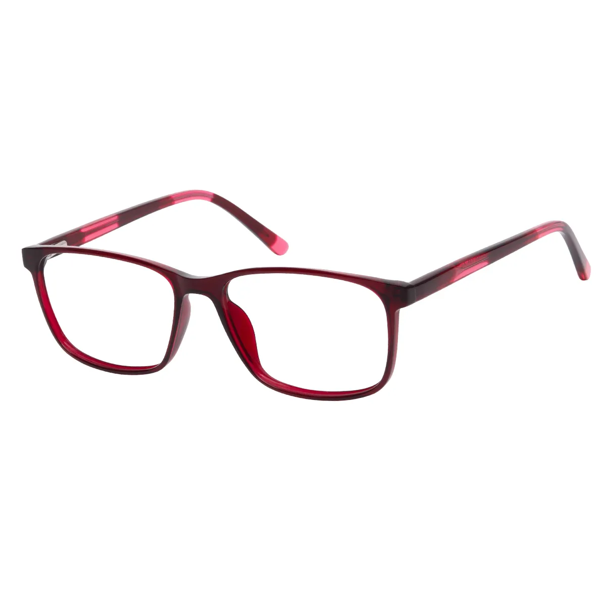 Maddie - Rectangle Red Glasses for Men & Women