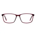 Maddie - Rectangle Red Glasses for Men & Women