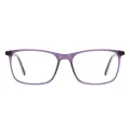Tella - Rectangle Purple Glasses for Men & Women