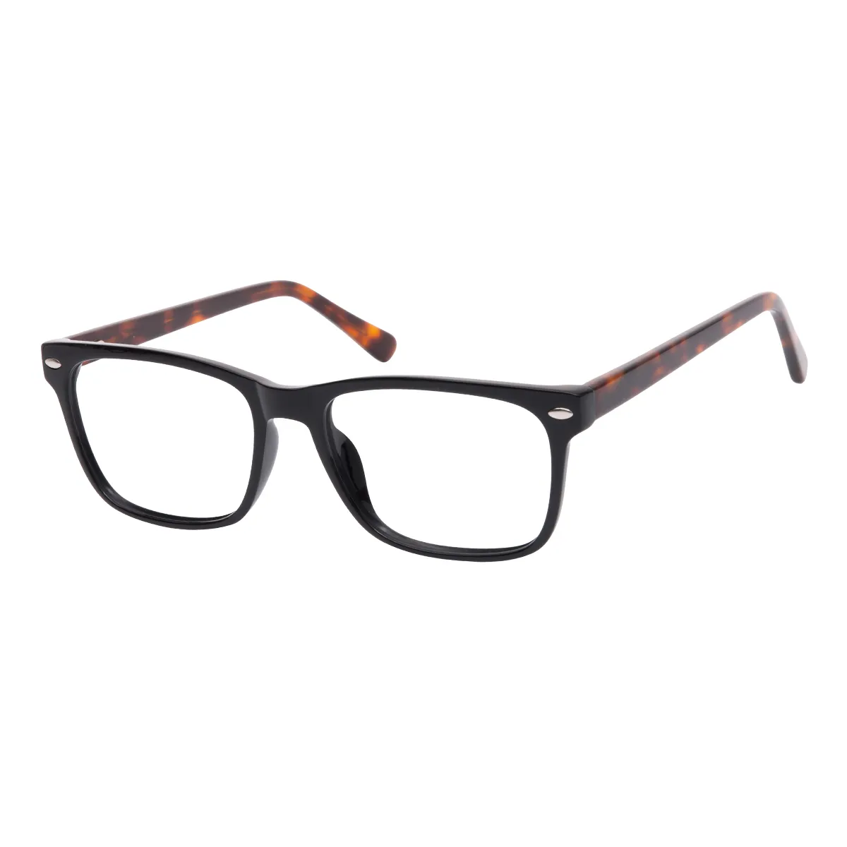 Roque - Rectangle Black-Tortoiseshell Glasses for Men & Women