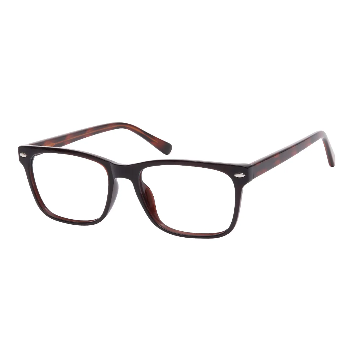 Roque - Rectangle Brown-Tortoiseshell Glasses for Men & Women