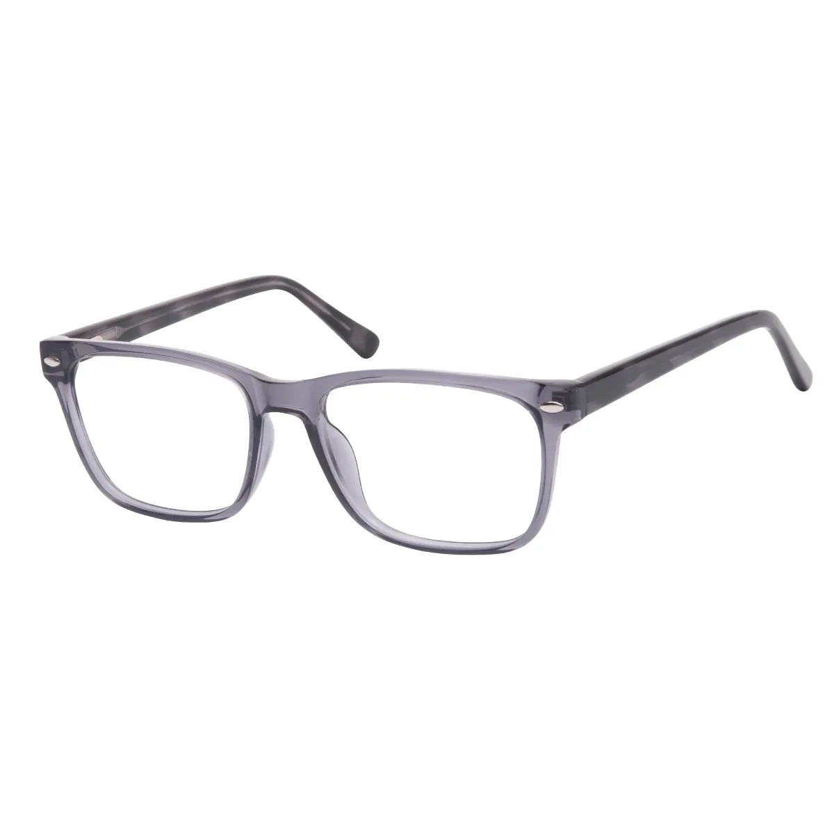 Roque - Rectangle Gray Glasses for Men & Women