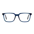 Poche - Rectangle Blue Glasses for Men & Women