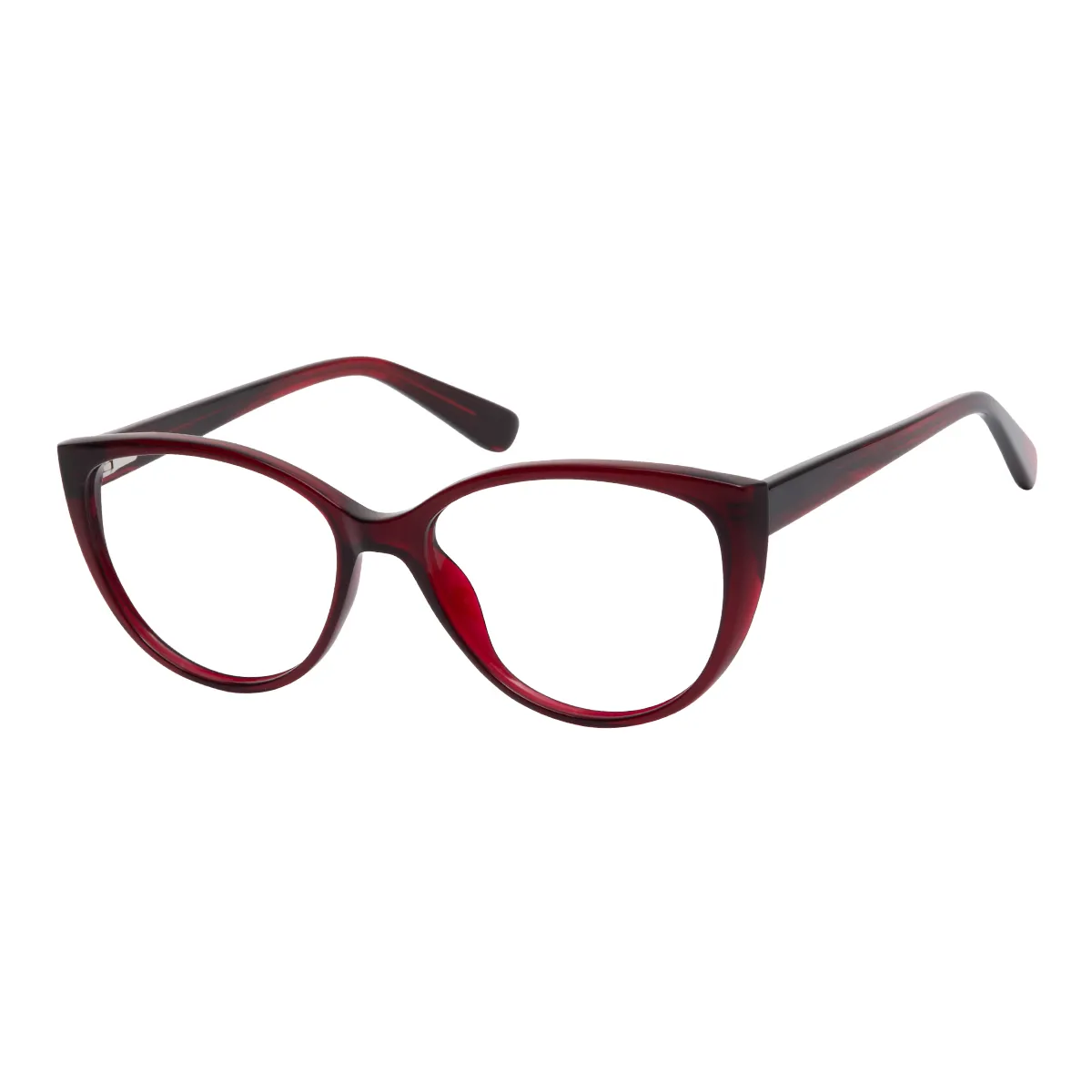 Shanon - Oval Red Glasses for Women