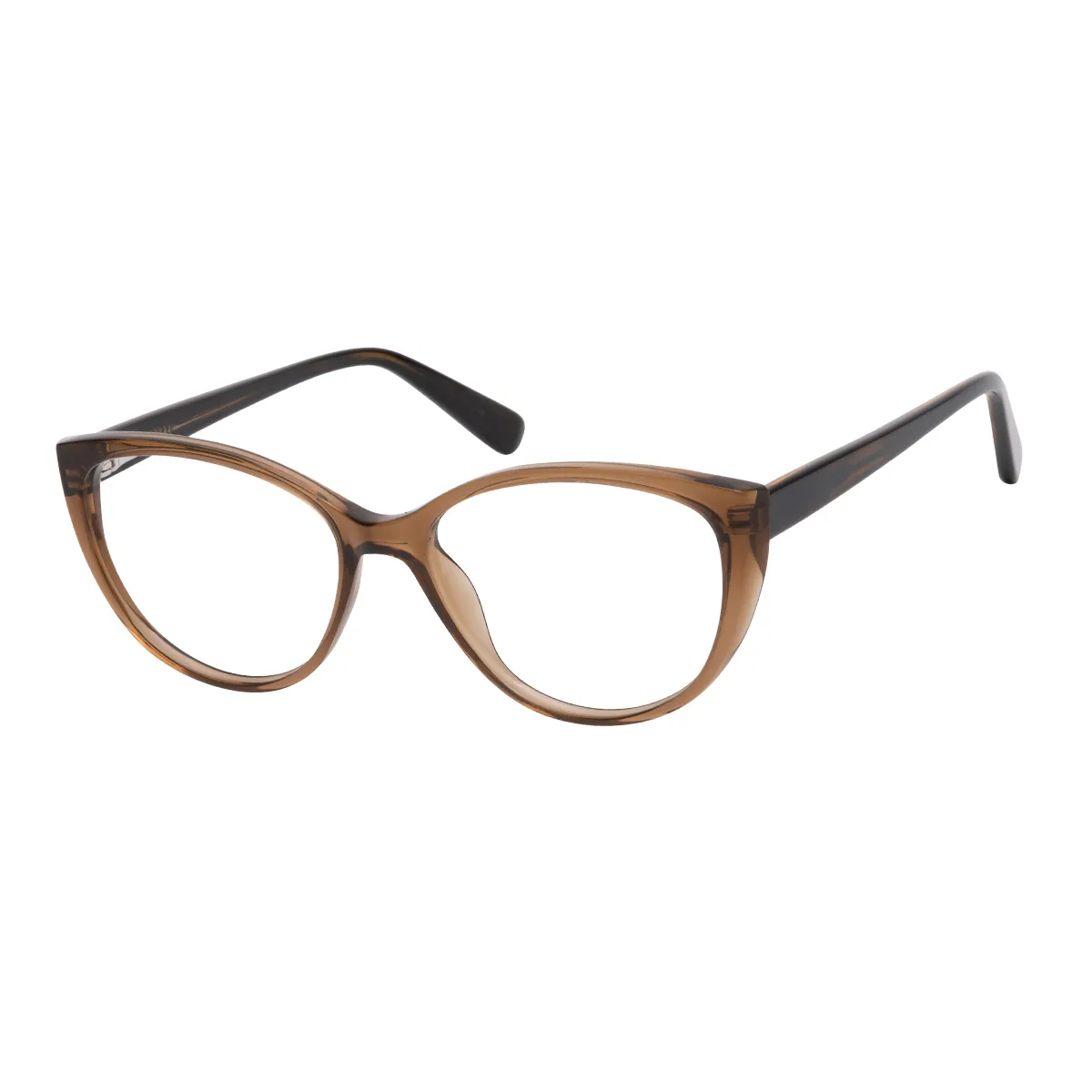 Shanon - Oval Brown Glasses for Women