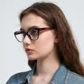 Latte - Cat-eye Purple-Tortoiseshell Glasses for Women