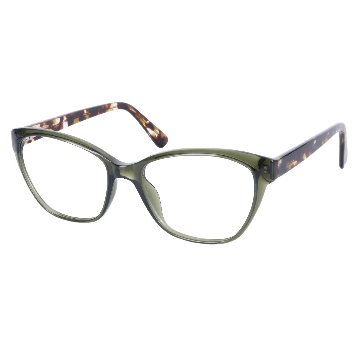 Latte - Cat-eye Green-Tortoiseshell Glasses for Women