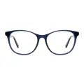 Ariel - Oval Blue Glasses for Men & Women