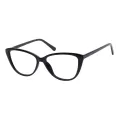 Kat - Oval Black Glasses for Women