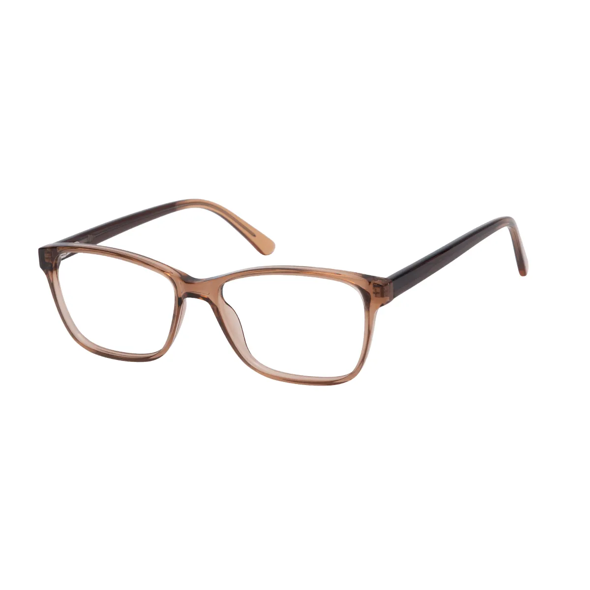 Joshua - Rectangle Brown Glasses for Women