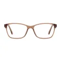 Joshua - Rectangle Brown Glasses for Women