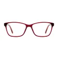 Joshua - Rectangle Red Glasses for Women