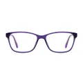 Joshua - Rectangle Purple Glasses for Women