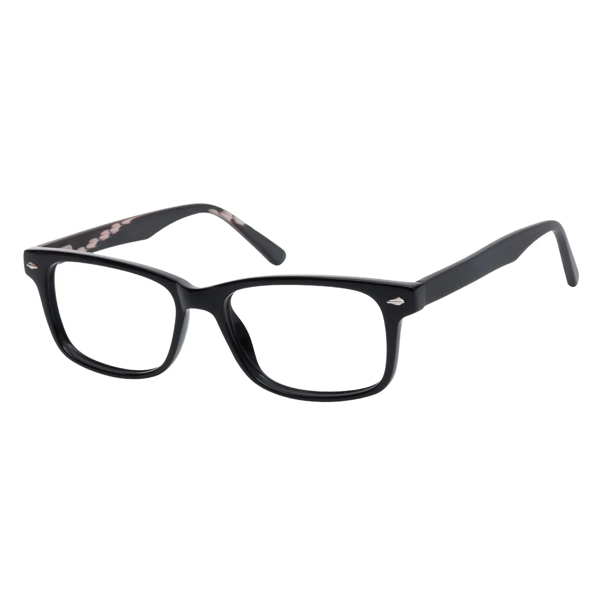 Juan - Rectangle Black Glasses for Men & Women