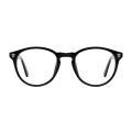 Nia - Oval Black Glasses for Men & Women
