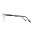 Nia - Oval Translucent-Green Glasses for Men & Women