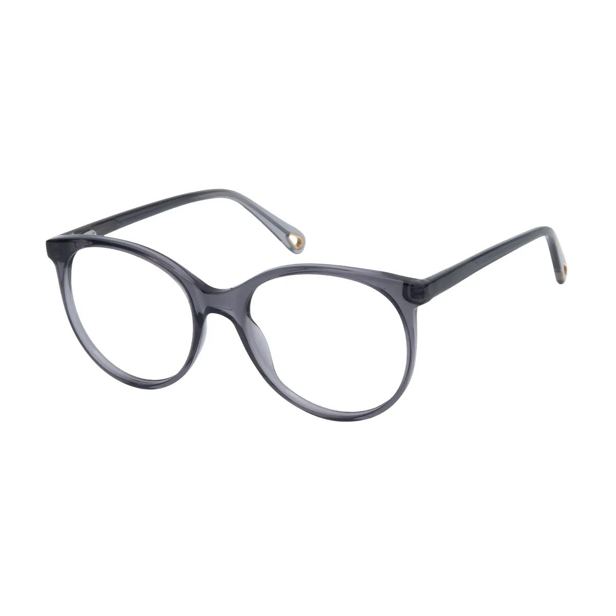 Tania - Round Gray Glasses for Women