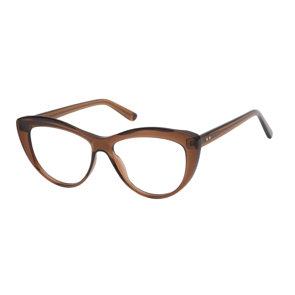 Mary - Cat-eye Brown Glasses for Women