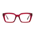 Dario - Square Red Glasses for Women