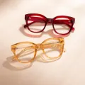 Martha - Square Red Glasses for Women