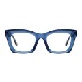 Justine - Square Blue Glasses for Men & Women