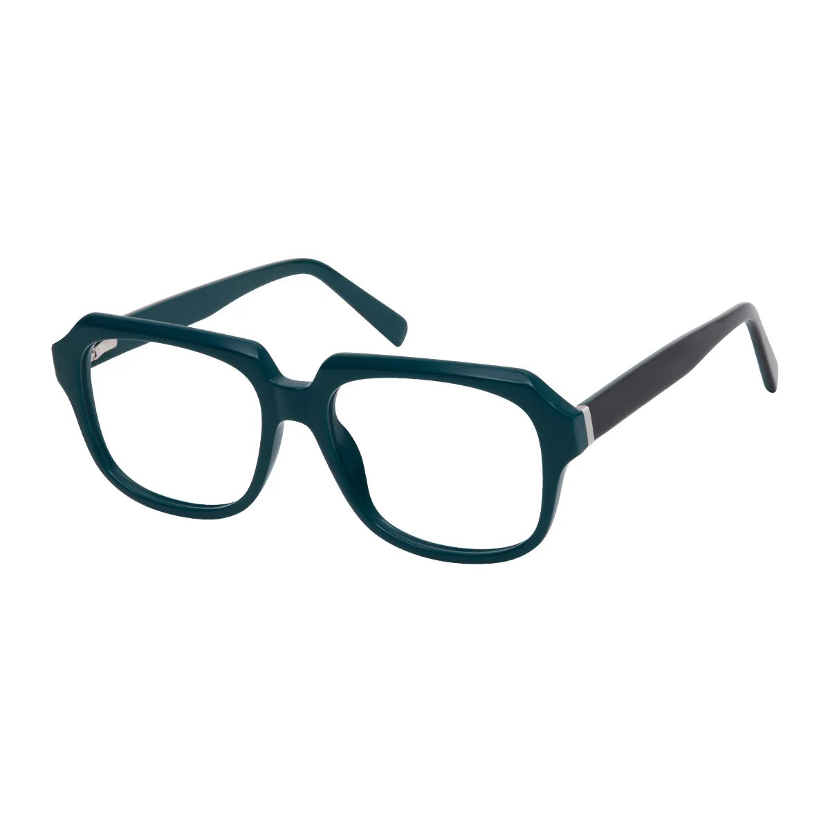 Cosima - Square Dark Green Glasses for Men & Women