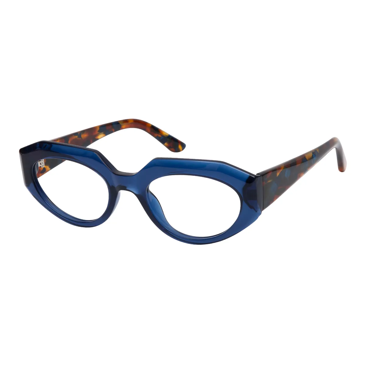 Kaida - Geometric Blue-Tortoiseshell Glasses for Women