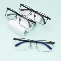 Jeff - Rectangle Blue Glasses for Men