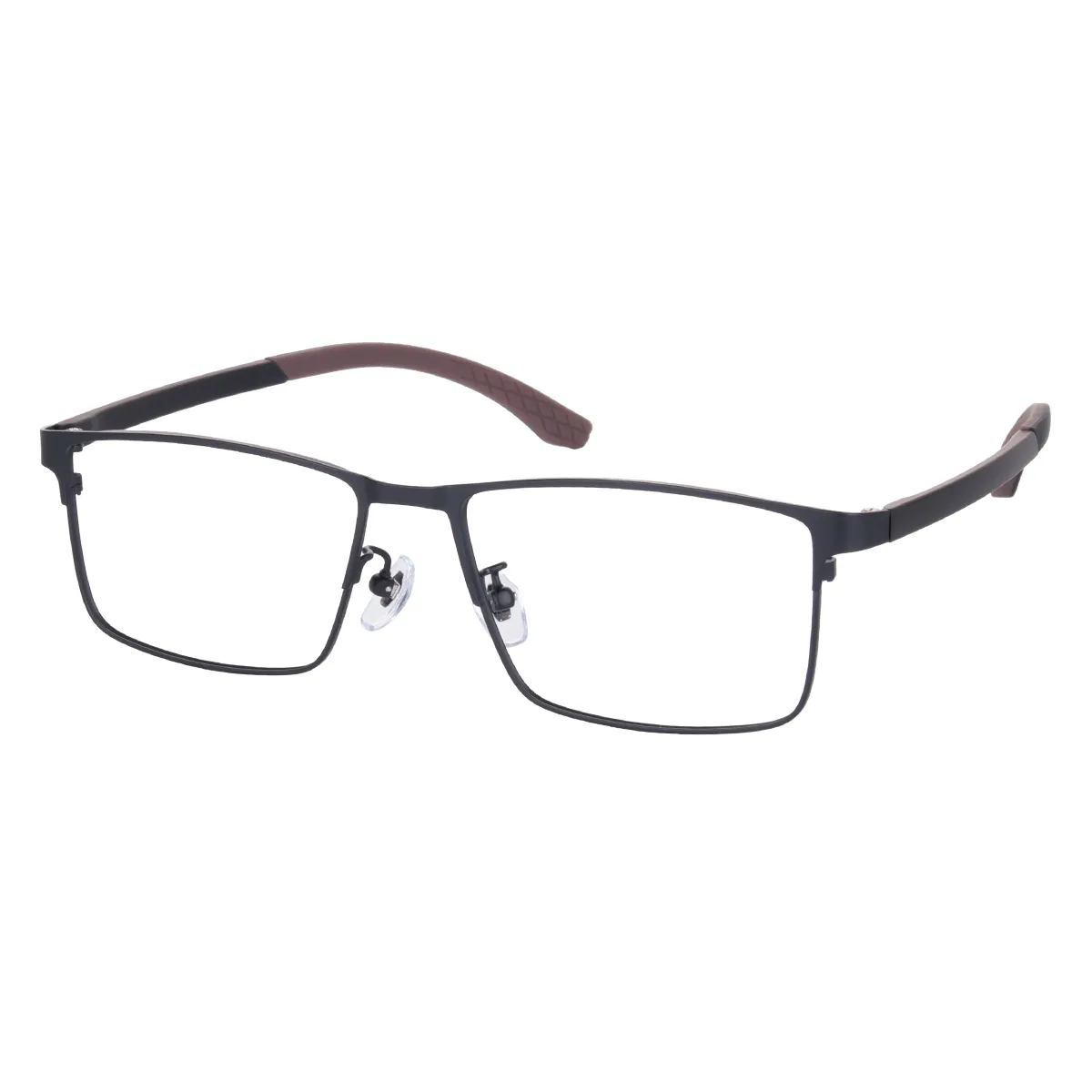 Jeff - Rectangle Brown Glasses for Men