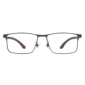 Jeff - Rectangle Brown Glasses for Men
