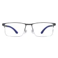 Jeff - Rectangle Blue Glasses for Men & Women