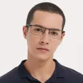 Jeff - Rectangle Gray Glasses for Men