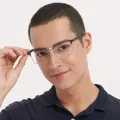 Peet - Rectangle Silver Glasses for Men