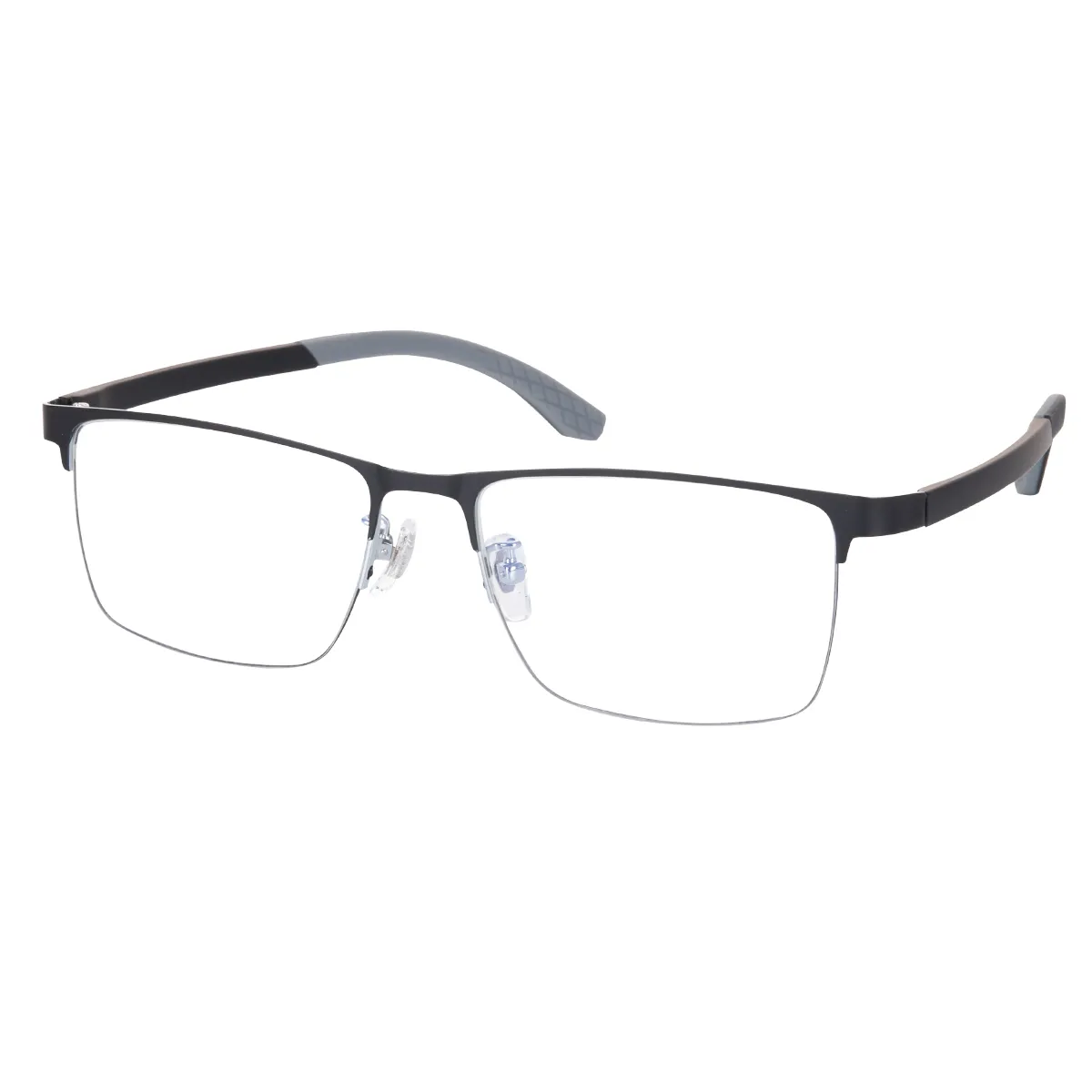 Kevin - Rectangle Gray Glasses for Men