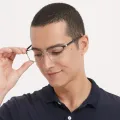 Roger - Rectangle Silver Glasses for Men