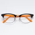 Mariah - Browline Black-Orange Glasses for Men & Women