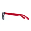Nate - Rectangle Black-Red Glasses for Men & Women