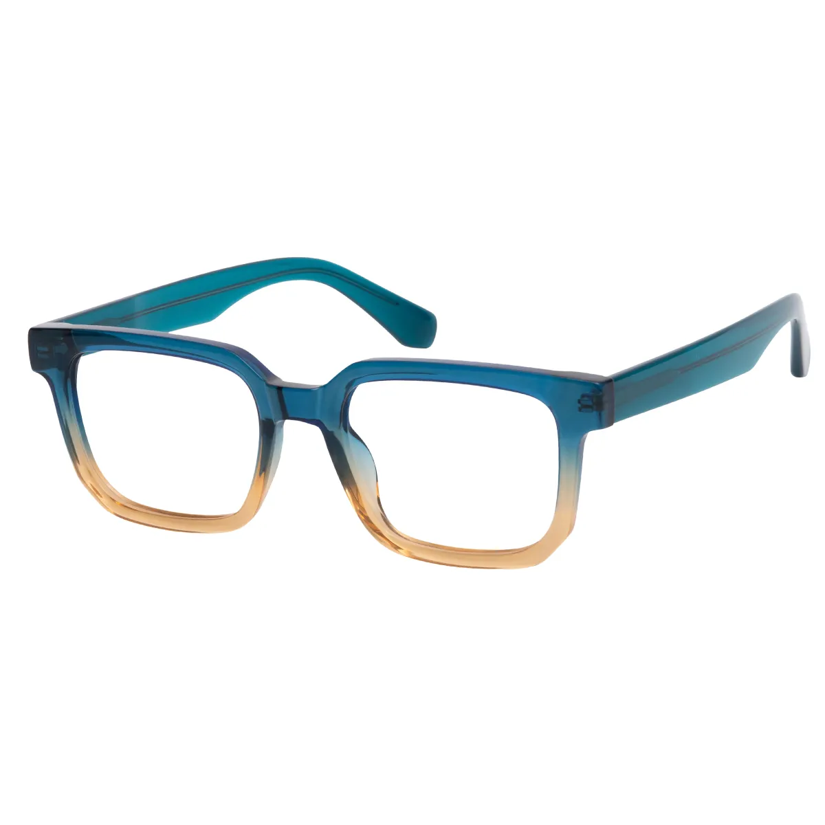 Nate - Rectangle Blue Glasses for Men & Women