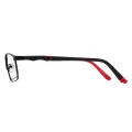 Parker - Rectangle Black-Red Glasses for Men