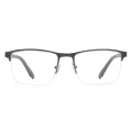 Peter - Half-Rim Gray Glasses for Men