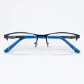 Peter - Half-Rim Blue Glasses for Men