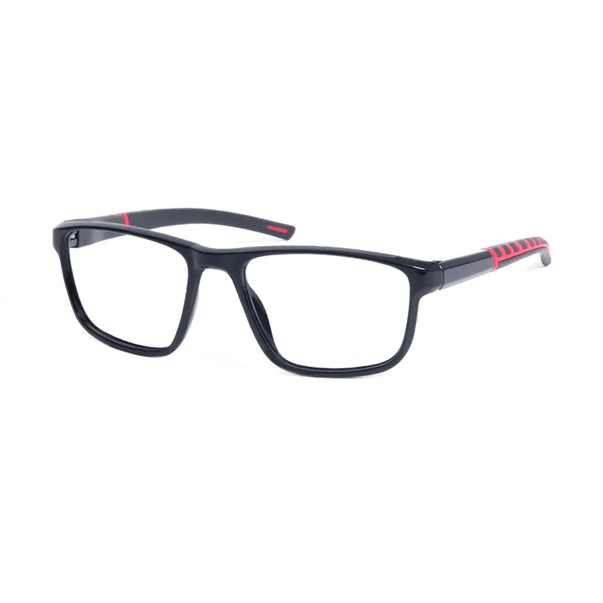 Kendall - Square Black/Red Glasses for Men