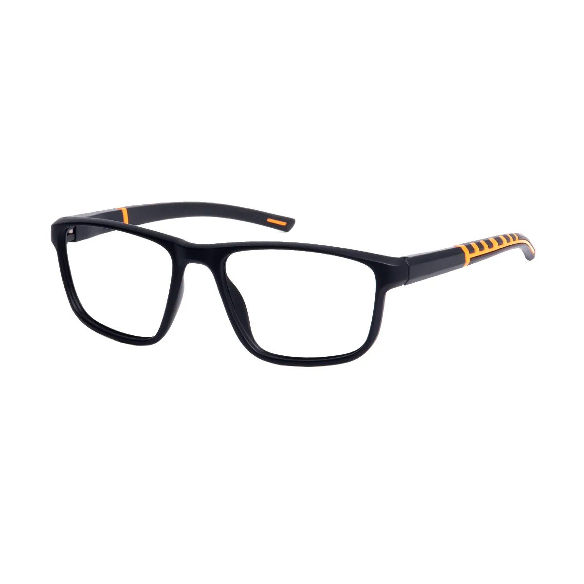 Kendall - Square Black/Orange Glasses for Men