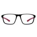 Dashiell - Rectangle Black-Red Glasses for Men